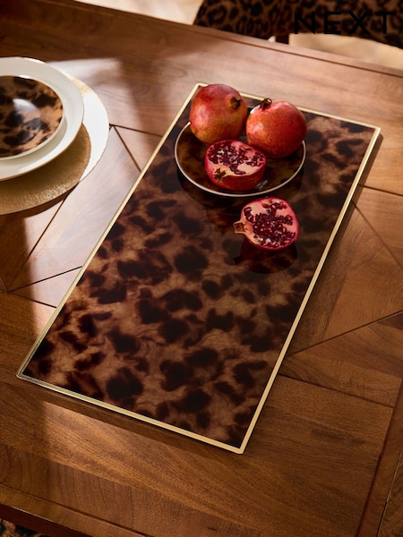 Tortoiseshell Effect Table Glass Centrepiece