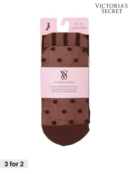 Ganache Brown - Victoria's Secret 2 Pack Sheer Socks