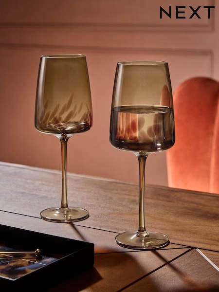 Set Of 2 Confetti Crystal Wine Glasses