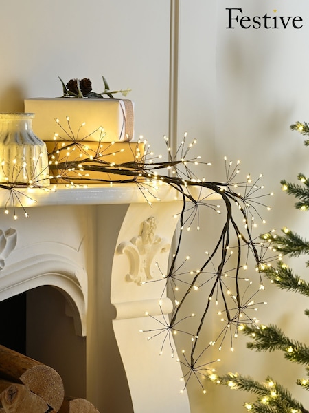 Festive Black Pre Lit Microdot Branch 120cm Christmas Decoration (W15881) | £30
