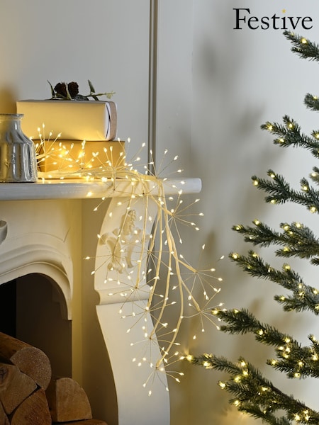 Festive White Pre Lit Microdot Branch 120cm Christmas Decoration (W15889) | £30