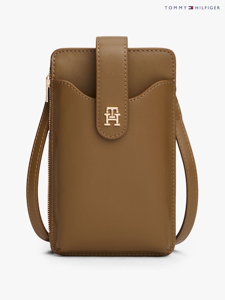 Tommy Hilfiger Brown Hilfiger Icon Monogram Phone Pouch (W16093) | £80