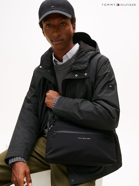 Tommy Hilfiger Black Textile Logo Travel Cross-Body Bag (W16107) | £80