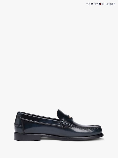Tommy Hilfiger Blue Patent Leather Debossed Loafers (W16113) | £150