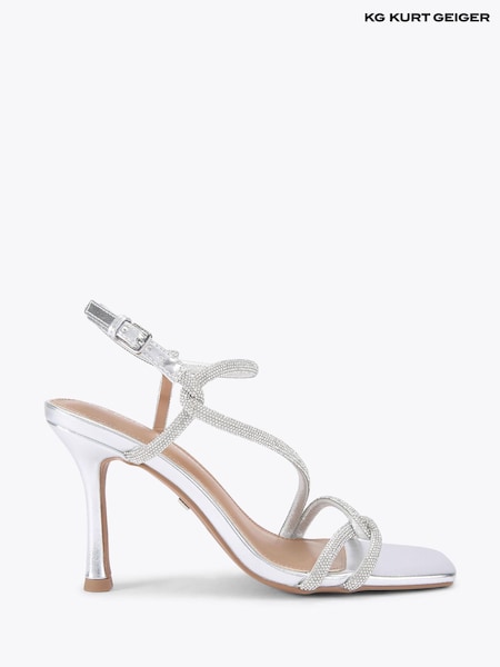 KG Kurt Geiger Silver Chrome Audrey High Sandals (W16177) | £99