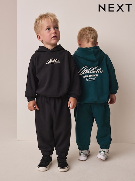 Green/Black - Hoody Sweat Top And Jogger Set 4 Peice (3mths-7yrs)