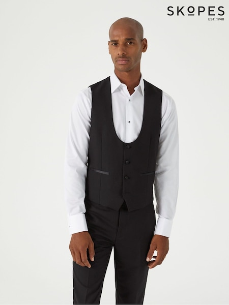 Skopes Black Sinatra Suit Scoop Waistcoat (W16216) | £55