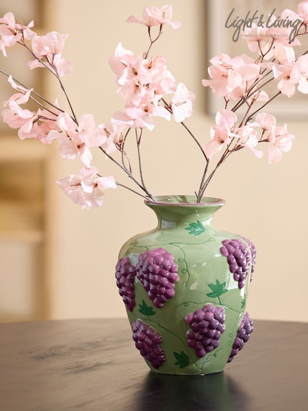 Light & Living Green Purple Grape Decoration Vase (W16221) | £44