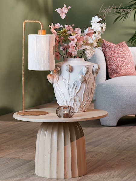 Light & Living Dark Brown Cream Donio Table Lamp (W16236) | £120