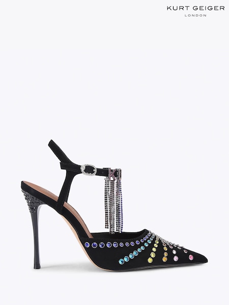 Kurt Geiger London Crystal Point Black Shoes (W16255) | £219