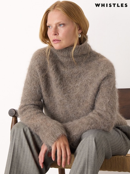Whistles Nude Alpaca Blend Funnel Knit Jumper (W16267) | £139