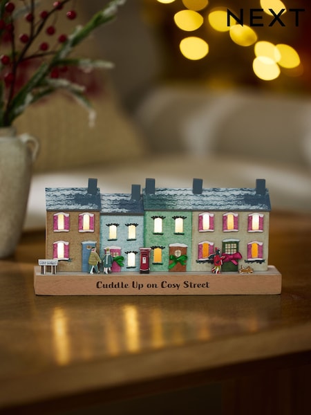 Light Up Winter House Wooden Ornament