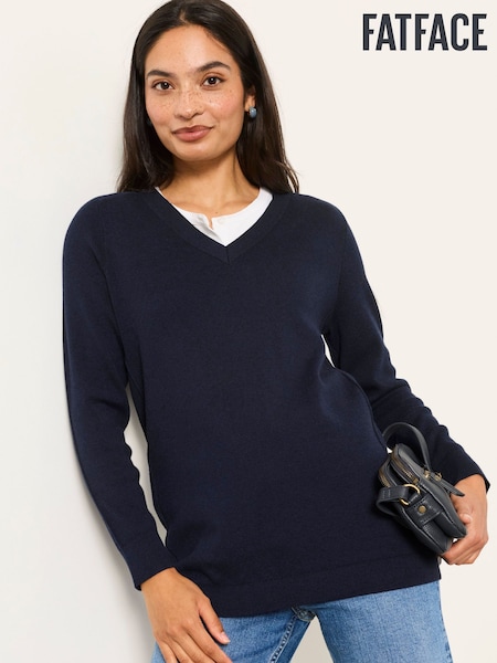 Navy - Fatface Knitted Tunic Jumper