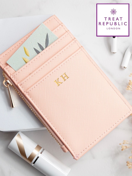 Treat Republic Pink Monogrammed Boutique Card Holder (W16354) | £20