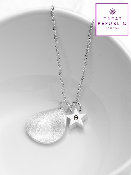 Treat Republic Personalised Matte Star and Drop Necklace (W16360) | £29