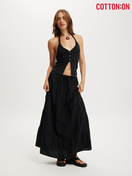 Black Haven Multi Tiered Maxi Skirt (W16498) | £35