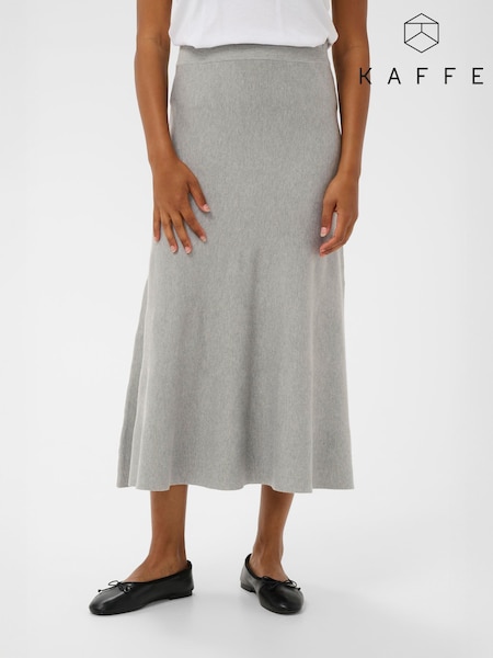 Kaffe Grey Stylish A-Line Knit Skirt (W16819) | £80