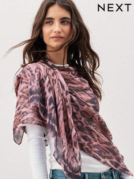 Pink Leopard - Lightweight Scarf