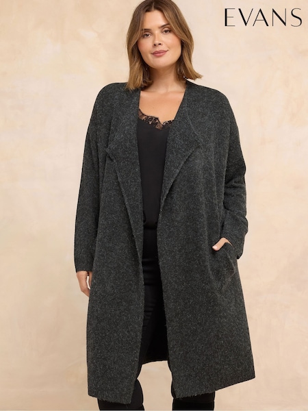 Evans Grey Waterfall Cardigan (W17118) | £50