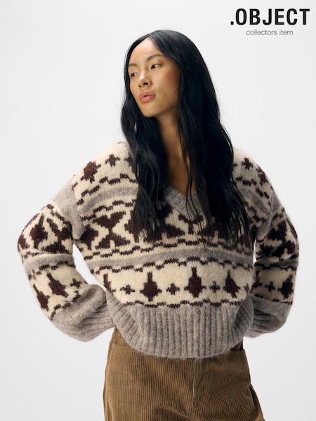 OBJECT Cream Fair Isle Long Sleeve Jumper (W17122) | £50