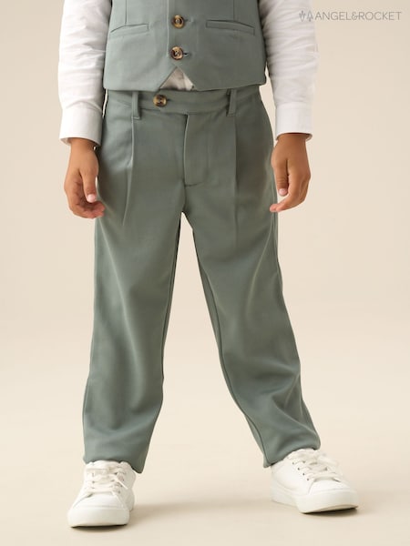 Angel & Rocket Green Benjamin Pleat Front Smart Trousers (W17152) | £28 - £35