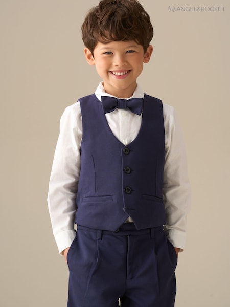 Angel & Rocket Blue Maddox Smart Waistcoat Set (W17159) | £40 - £47