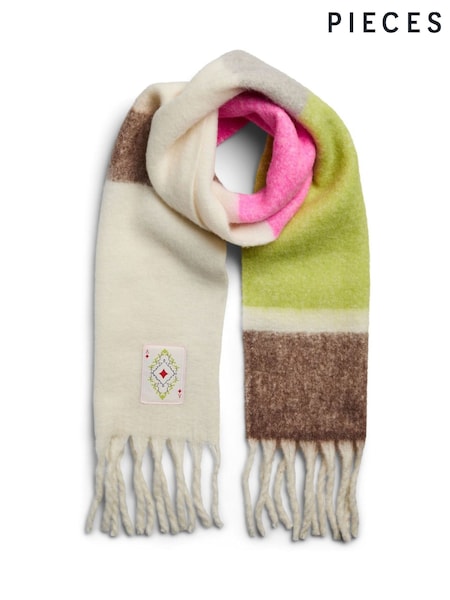 PIECES White Wool Scarf (W17182) | £30