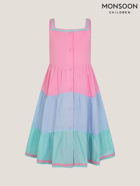 Monsoon Pink Strappy Colour Block Sun Dress (W17344) | £26 - £30