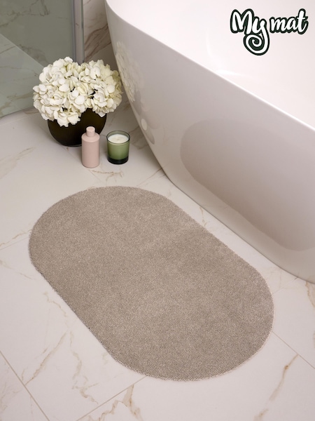 My Mat Beige Soft Oval Bathmat (W17471) | £18