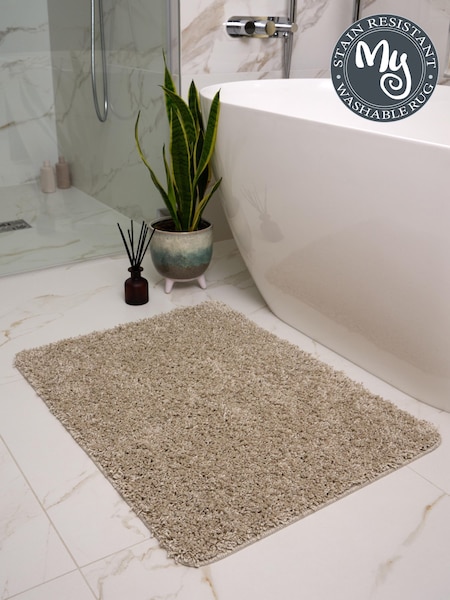 My Rug Beige Shaggy Bathmat (W17547) | £25