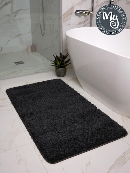 My Rug Black Shaggy Bathmat Runner (W17549) | £30