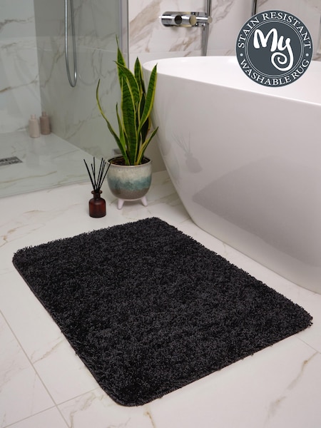 My Rug Black Shaggy Bathmat (W17555) | £25