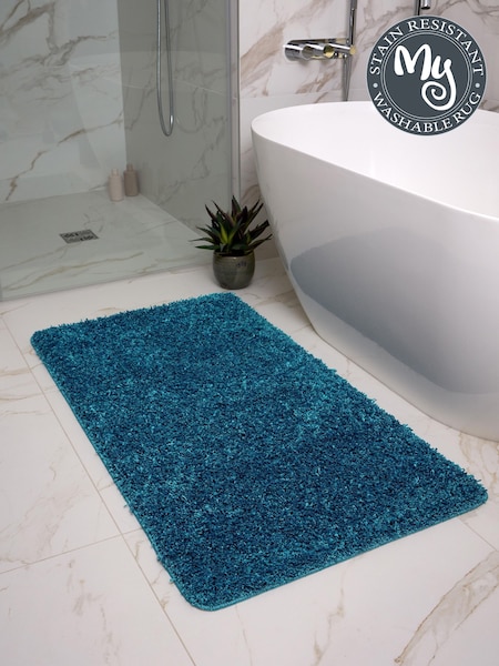 My Rug Teal Shaggy Bathmat Runner (W17558) | £30
