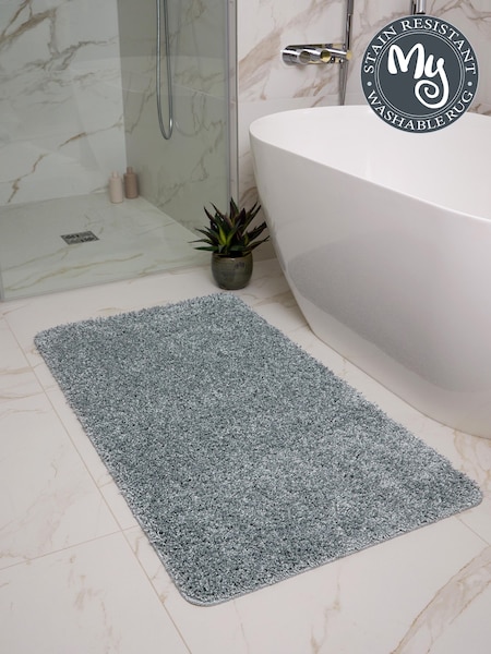 My Rug Blue Shaggy Bathmat Runner (W17559) | £30