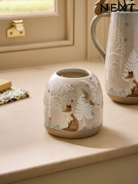 Winter Scene Ceramic Tea Light Holder