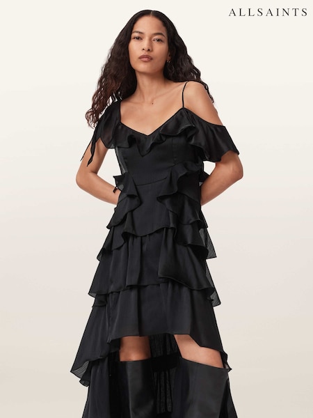 AllSaints Black Sienna Dress (W17620) | £279