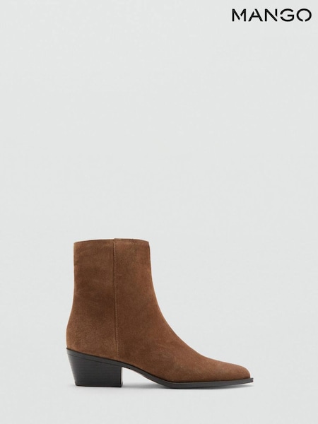 Mango Brown Suede Ankle Boots (W17664) | £60