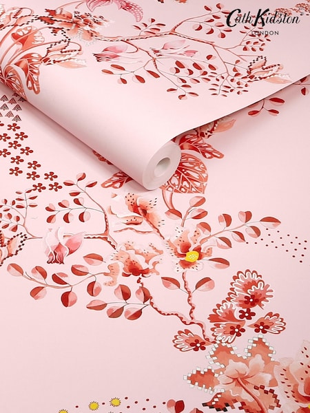 Cath Kidston Pink and Red Road Floral 10M Wallpaper (W17770) | £42