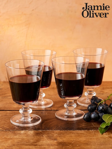 Jamie Oliver Clear Big Love Set of 4 Wine Glasses (W17773) | £30