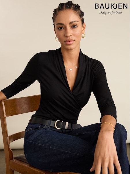 Baukjen Gylda Wrap Black Top (W17805) | £79