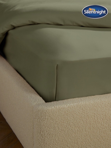 Silentnight Green Brushed Cotton Fitted Sheet (W17854) | £19 - £21