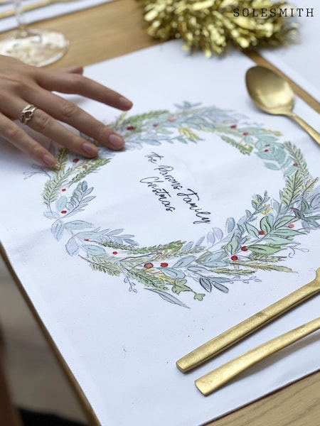 Solesmith Wreath Personalised Christmas Placemat (W17865) | £14