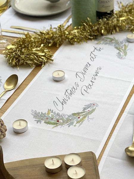 Solesmith Wreath Personalised Christmas Table Runner (W17868) | £35
