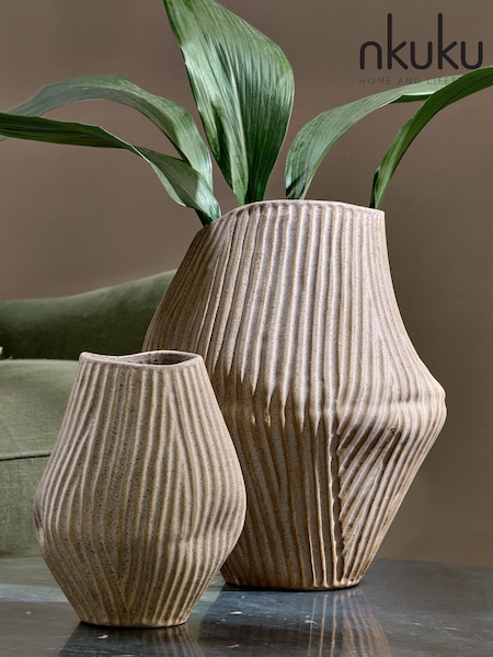 Nkuku Natural Kalai Ceramic Shape Vase (W17946) | £85