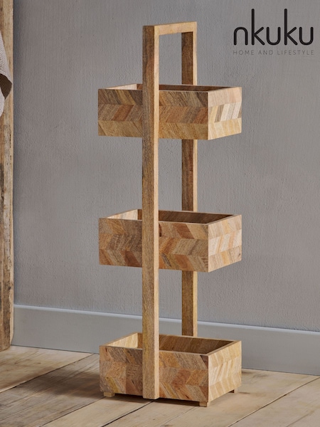 Nkuku Natural Sukha Mango Wood Storage Caddy (W17970) | £125