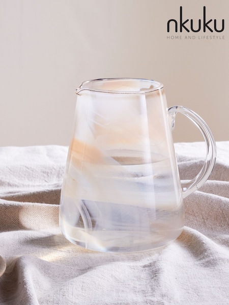 Nkuku Apricot Shirali Marble Swirl Jug (W17976) | £45