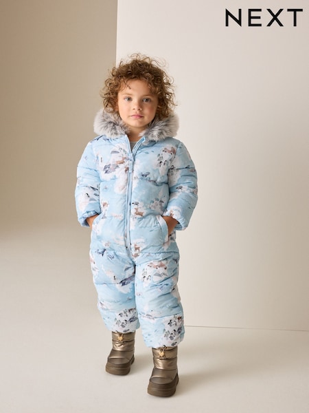 Blue Winter Scene - Print Shower Resistant Snowsuit (3mths-7yrs)