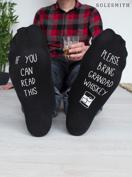 Solesmith Hidden Message Please Bring Whiskey Personalised Socks (W18088) | £20