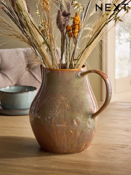 Ceramic Embossed Glazed Jug Vase