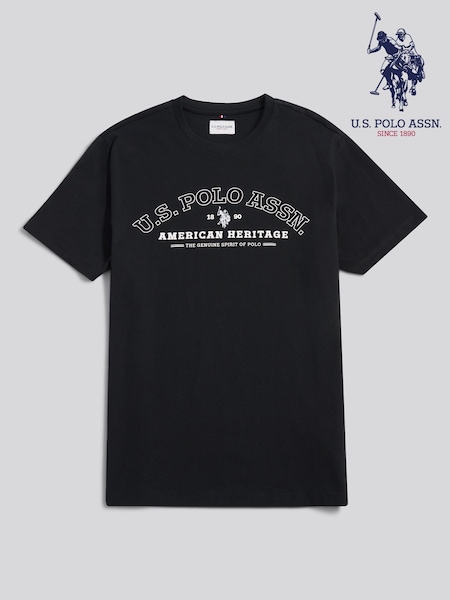 U.S. Polo Assn. Black Heritage Graphic T-Shirt (W18290) | £28